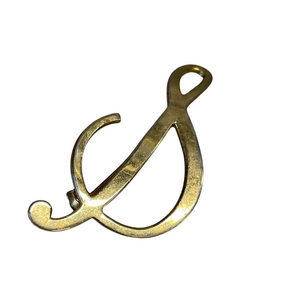 Vintage Brass Treble Clef Pin Brooch Gold Tone Music‎ Lover Jewelry Accessory
